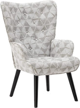 Dolonm Velvet Accent Chair Modern Tufted Button Wingback Vanity Chair with Arms Upholstered Tall Back Desk Chair with Solid Wood Legs for Living Room Bedroom Waiting Room(Teal)