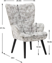 Dolonm Velvet Accent Chair Modern Tufted Button Wingback Vanity Chair with Arms Upholstered Tall Back Desk Chair with Solid Wood Legs for Living Room Bedroom Waiting Room(Teal)
