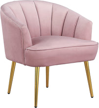 Morden Fort Velvet Barrel Club Chair Accent Armchair with Golden Legs , White
