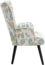Dolonm Velvet Accent Chair Modern Tufted Button Wingback Vanity Chair with Arms Upholstered Tall Back Desk Chair with Solid Wood Legs for Living Room Bedroom Waiting Room(Teal)
