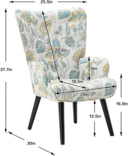 Dolonm Velvet Accent Chair Modern Tufted Button Wingback Vanity Chair with Arms Upholstered Tall Back Desk Chair with Solid Wood Legs for Living Room Bedroom Waiting Room(Teal)