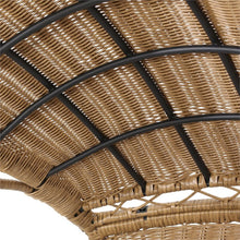 Maurice Outdoor Wicker Standing Basket Chair with Cushion, Light Brown, Beige
