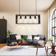 DingLiLighting 4-Light Farmhouse Industrial Kitchen Island Pendant Light, Black Ceiling Light, Metal Chandelier for Dinning Room, Modern, E26 Bulb Included