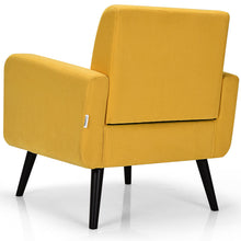 Gymax 2PCS Accent Armchair Single Sofa Chair Home Office w/ Wooden Legs Yellow