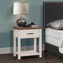Lancaster Farmhouse Oak Top 1 Drawer Nightstand, Set of 2, Ivory