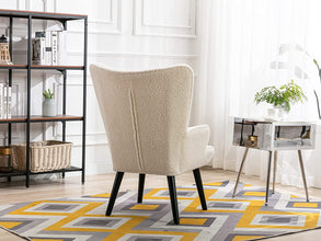 Dolonm Velvet Accent Chair Modern Tufted Button Wingback Vanity Chair with Arms Upholstered Tall Back Desk Chair with Solid Wood Legs for Living Room Bedroom Waiting Room(Teal)