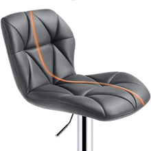 Alden Design Modern Adjustable Faux Leather Swivel Bar Stool Armless, 2pcs, Gray