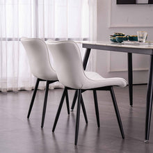 Kidol & Shellder Dining Chairs Set of 2 Black Living Room Chairs PU Upholstered Desk Chair,Loads Up to 300lbs,3 Mins Quick Assembly