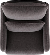 Merax Espresso Modern Comfortable Upholstered Accent Chair with Lumbar Cushion,Teddy Velvet Reading Armchair