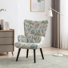 Dolonm Velvet Accent Chair Modern Tufted Button Wingback Vanity Chair with Arms Upholstered Tall Back Desk Chair with Solid Wood Legs for Living Room Bedroom Waiting Room(Teal)