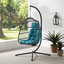 Walker Edison Carmel Modern Rattan Hanging Egg Swing Chair