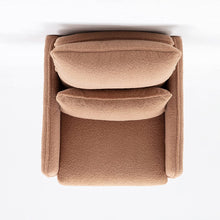 Merax Espresso Modern Comfortable Upholstered Accent Chair with Lumbar Cushion,Teddy Velvet Reading Armchair