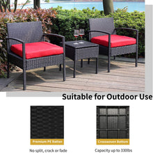 Leasbar Outdoor Chairs Set Bistro Set 3 Pieces Patio Conversation Set Furniture Set for Small Balcony Rattan Chairs and Table with Cushions Blue