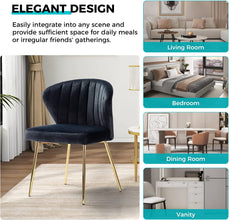 HULALA HOME Velvet Modern Small Armless Accent Chair with Gold Metal Legs, -Yellow