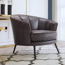 Merax Modern Luxury Upholstered Accent Chair Velvet Vanity Armchair for Bedroon Livingroom Office Grey, Set of 1, Brown