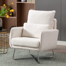Merax Espresso Modern Comfortable Upholstered Accent Chair with Lumbar Cushion,Teddy Velvet Reading Armchair
