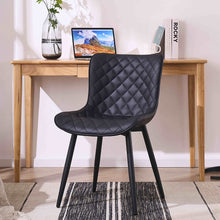 Kidol & Shellder Dining Chairs Set of 2 Black Living Room Chairs PU Upholstered Desk Chair,Loads Up to 300lbs,3 Mins Quick Assembly
