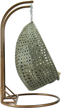 LeisureMod Beige 2 Person Hanging Double Swing/ Rattan Egg Chair