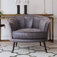 Merax Modern Luxury Upholstered Accent Chair Velvet Vanity Armchair for Bedroon Livingroom Office Grey, Set of 1, Brown