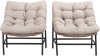 Walker Edison Carmel Modern Rattan Hanging Egg Swing Chair