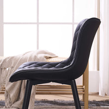 Kidol & Shellder Dining Chairs Set of 2 Black Living Room Chairs PU Upholstered Desk Chair,Loads Up to 300lbs,3 Mins Quick Assembly