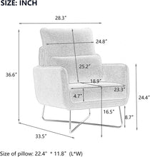 Merax Espresso Modern Comfortable Upholstered Accent Chair with Lumbar Cushion,Teddy Velvet Reading Armchair