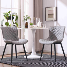 Kidol & Shellder Dining Chairs Set of 2 Black Living Room Chairs PU Upholstered Desk Chair,Loads Up to 300lbs,3 Mins Quick Assembly