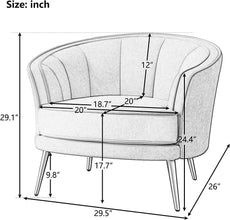 Merax Modern Luxury Upholstered Accent Chair Velvet Vanity Armchair for Bedroon Livingroom Office Grey, Set of 1, Brown