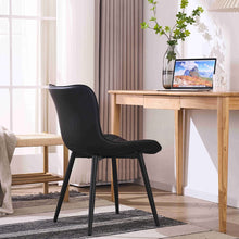 Kidol & Shellder Dining Chairs Set of 2 Black Living Room Chairs PU Upholstered Desk Chair,Loads Up to 300lbs,3 Mins Quick Assembly