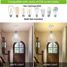 Depuley Crystal Pendant Lighting, Modern Adjustable LED Ceiling Hanging Light Fixtures, Mini Teardrop Pendant Lamp with Chrome Finish（E26 Base)