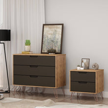 Manhattan Comfort Rockefeller 3 Drawer Dresser and 2 Drawer Nightstand
