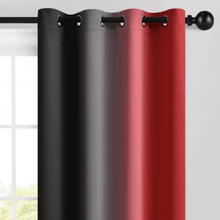 Yakamok Grommet Red and Black Ombre Room Darkening Curtains for Living Room/ Bedroom,2 Panels, 52x84 inches