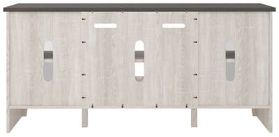 Signature Design by Ashley Dorrinson Farmhouse TV Stand with Fireplace Option, Fits TVs up to 58