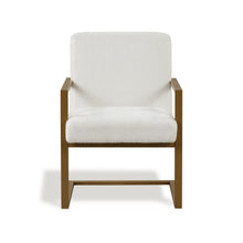 Ember Interiors Silas Modern Lounge Chair with Arms, Cream Fabric