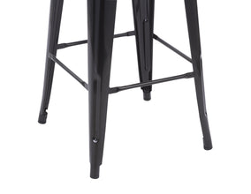 Howard 30inch Stackable Metal Barstool, Set of 4, Black Color, Backless Style, Full Assembled Stools
