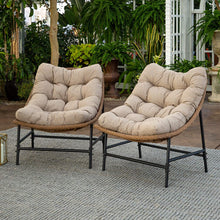 Walker Edison Carmel Modern Rattan Hanging Egg Swing Chair