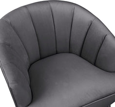 Morden Fort Velvet Barrel Club Chair Accent Armchair with Golden Legs , White