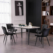 Kidol & Shellder Dining Chairs Set of 2 Black Living Room Chairs PU Upholstered Desk Chair,Loads Up to 300lbs,3 Mins Quick Assembly