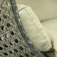 LeisureMod Beige 2 Person Hanging Double Swing/ Rattan Egg Chair
