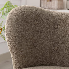 Merax Blush Modern Cute Plush Sherpa Accent Chair with Wood Legs Tufted Wingback Living Room Armchair