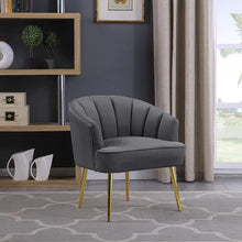 Morden Fort Velvet Barrel Club Chair Accent Armchair with Golden Legs , White