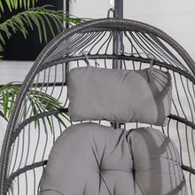 Walker Edison Carmel Modern Rattan Hanging Egg Swing Chair