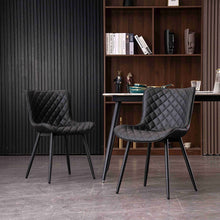 Kidol & Shellder Dining Chairs Set of 2 Black Living Room Chairs PU Upholstered Desk Chair,Loads Up to 300lbs,3 Mins Quick Assembly