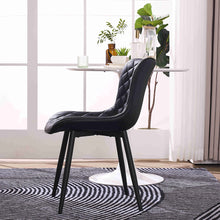 Kidol & Shellder Dining Chairs Set of 2 Black Living Room Chairs PU Upholstered Desk Chair,Loads Up to 300lbs,3 Mins Quick Assembly