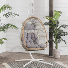 Walker Edison Carmel Modern Rattan Hanging Egg Swing Chair