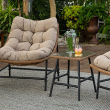 Walker Edison Carmel Modern Rattan Hanging Egg Swing Chair