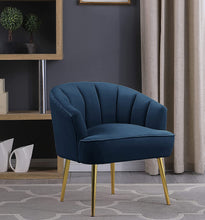 Morden Fort Velvet Barrel Club Chair Accent Armchair with Golden Legs , White