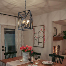 Depuley 4-Light Pendant Lighting, Adjustable Farmhouse Pendant Light Fixtures, Ceiling Hanging Lantern Chandelier E26 Base Black Painted