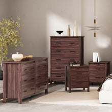 Noble House Hysham 4 Piece Dresser and Nightstand Set, Walnut