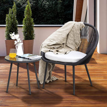 Nuu Garden 3 Piece Woven Rope Patio Furniture Set with Cushions, All Weather Patio Conversation Bistro Set